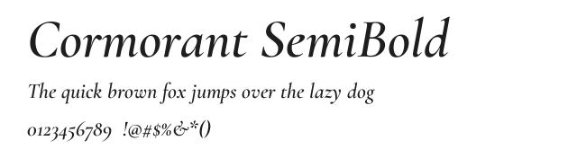 Cormorant SemiBold Italic.ttf 预览