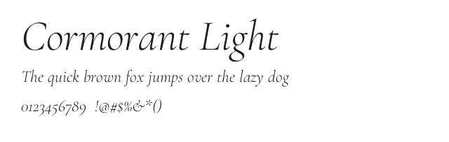 Cormorant Light Italic.ttf 预览