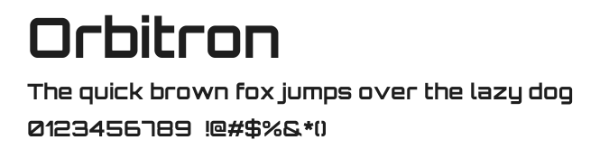 Orbitron Bold.ttf 预览