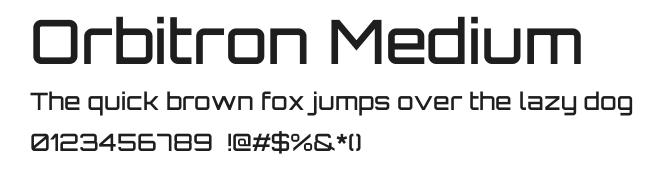 Orbitron Medium.ttf 预览