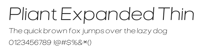 Pliant Expanded Thin Italic.ttf 预览