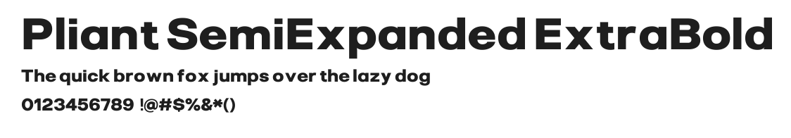 Pliant SemiExpanded ExtraBold.ttf 预览