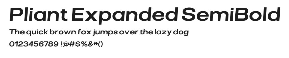 Pliant Expanded SemiBold Italic.ttf 预览