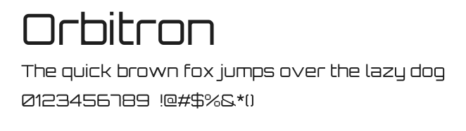 Orbitron Regular.ttf 预览