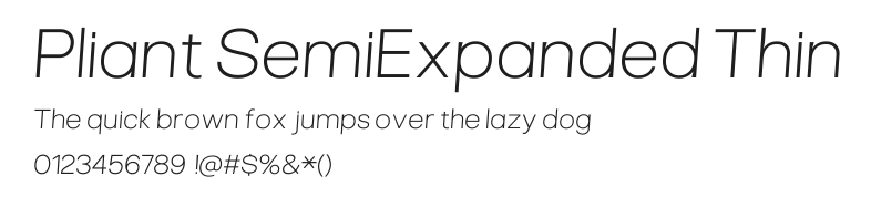 Pliant SemiExpanded Thin Italic.ttf 预览