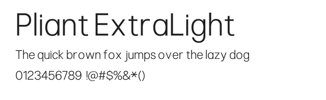 Pliant ExtraLight.ttf 预览