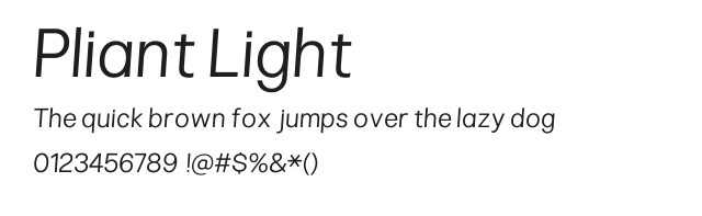 Pliant Light Italic.ttf 预览