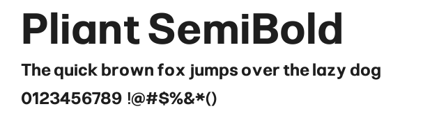 Pliant SemiBold.ttf 预览