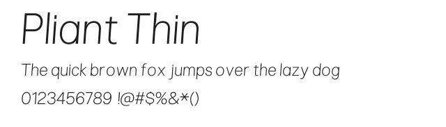Pliant Thin Italic.ttf 预览