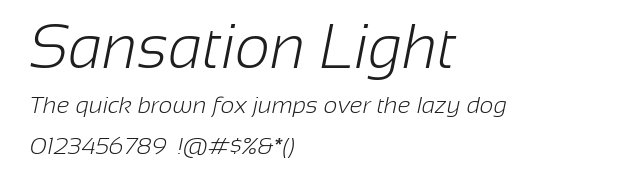 Sansation Light Italic.ttf 预览